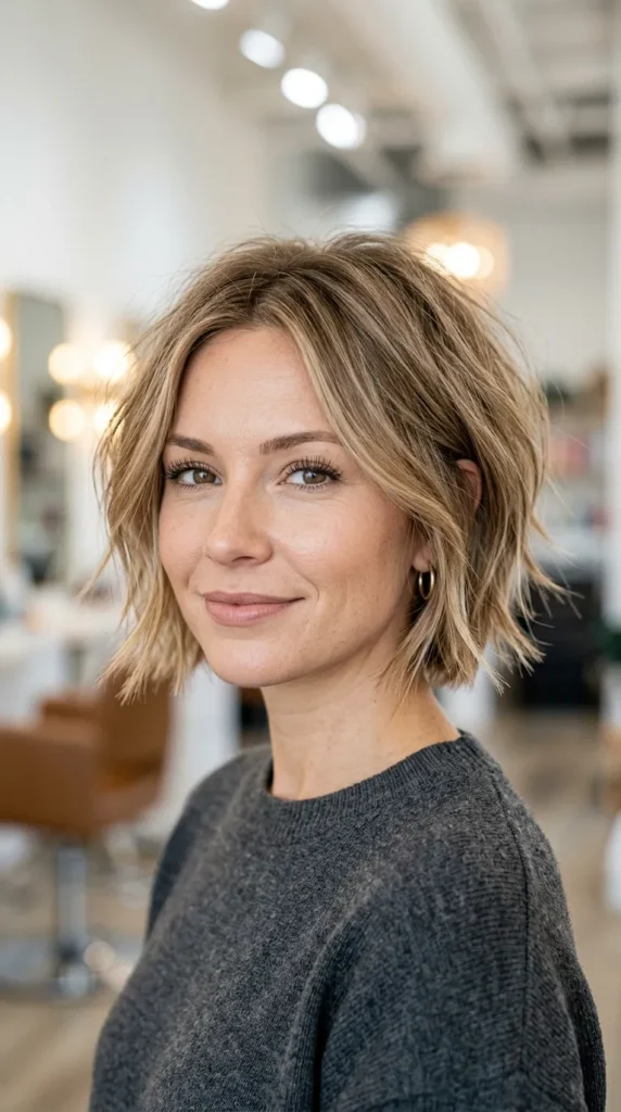 Short Textured Bob for Thin Hair