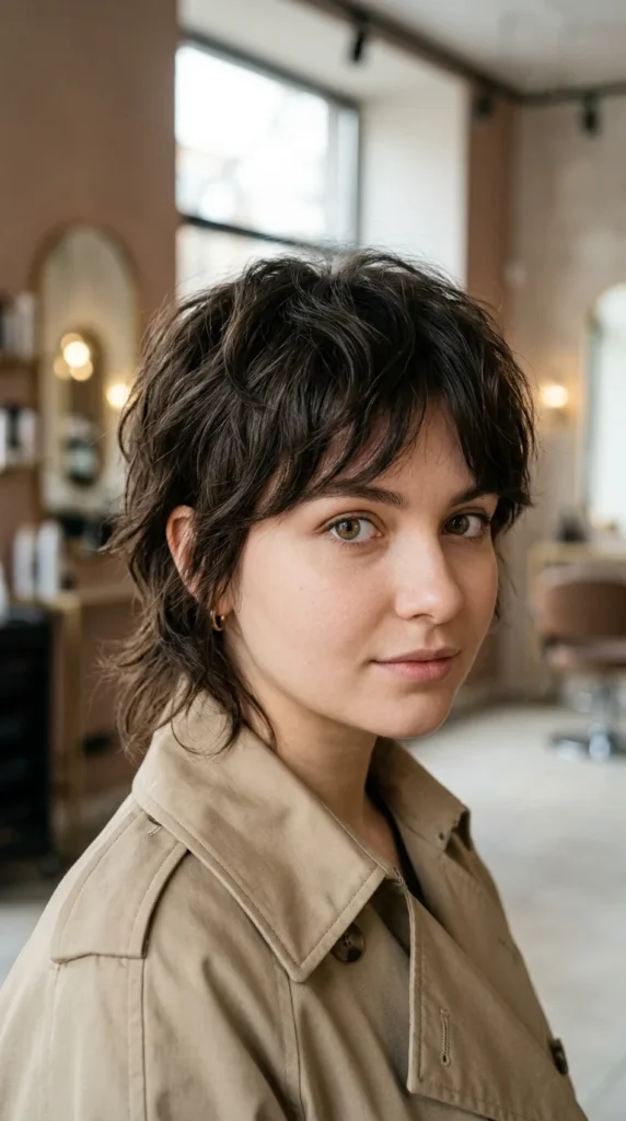 Short Wolf Cut for Oval Face