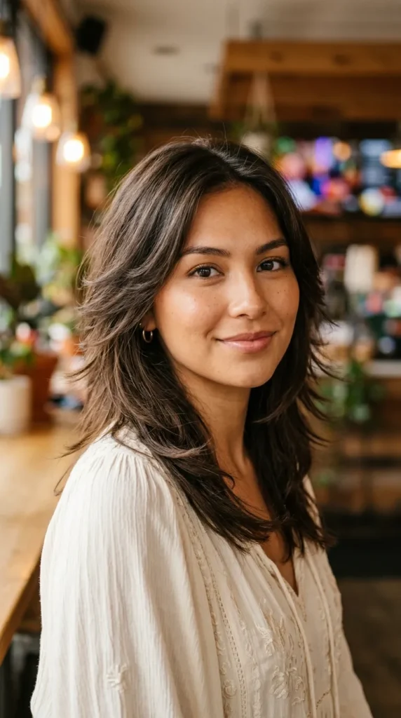 Shoulder-Length Feather Cut for Thin Hair