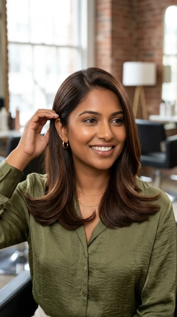 Shoulder-Length Flip-Out Hairstyle