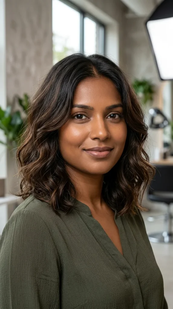 Shoulder-Length Hair with Air-Dried Natural Texture