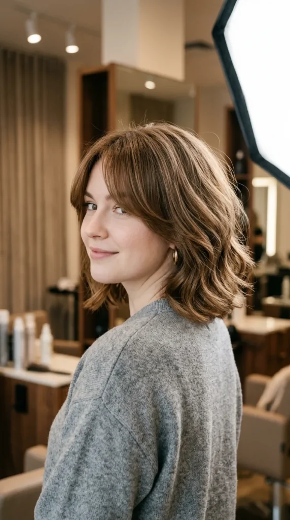 Shoulder-Length Hair with Long Curtain Fringe