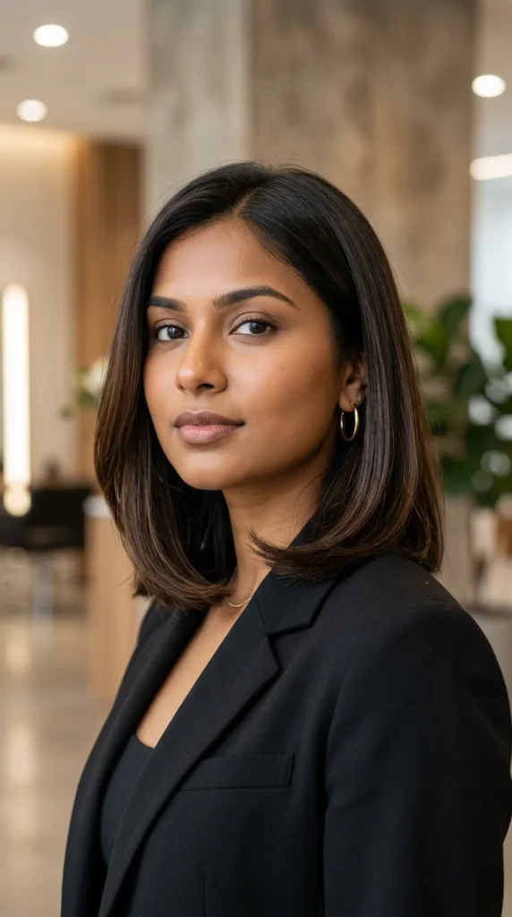 Shoulder-Length Hair with Rounded Ends