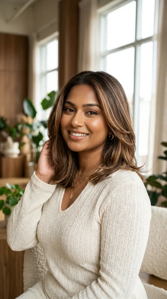 Shoulder-Length Hair with Soft Balayage Layers