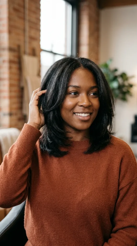 Shoulder-Length Hair with Subtle Step Layers