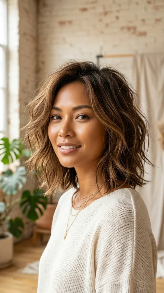Shoulder-Length Hair with Tousled Texture