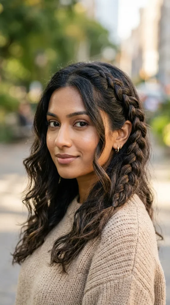Side Braid with Beach Waves