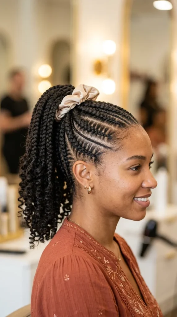 Side Cornrow Ponytail