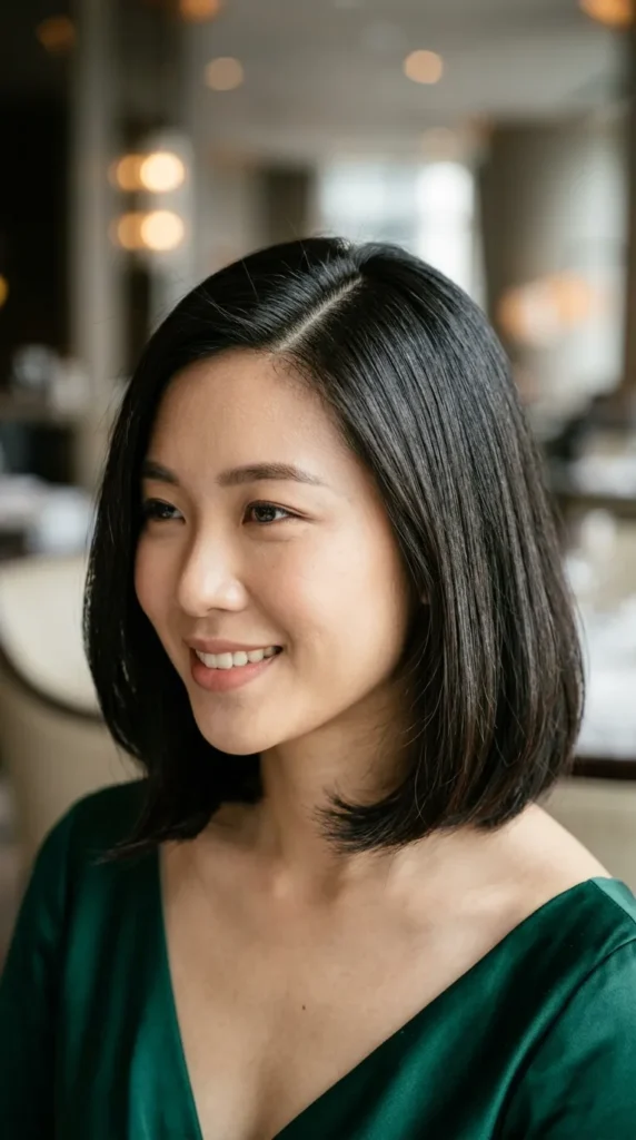 Side-Part Bob for Oval Face Sophistication