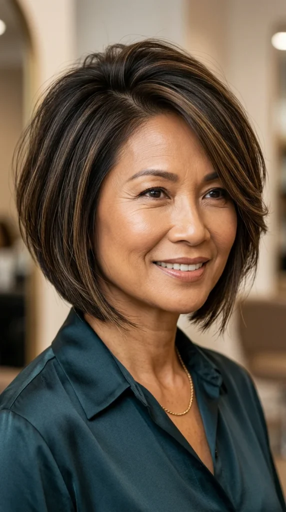 Side-Part Bob to Slim a Round Face
