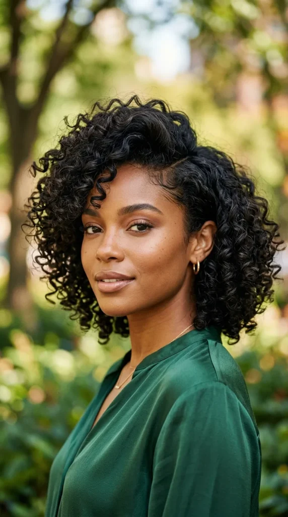 Side-Part Curly Bob with Added Volume