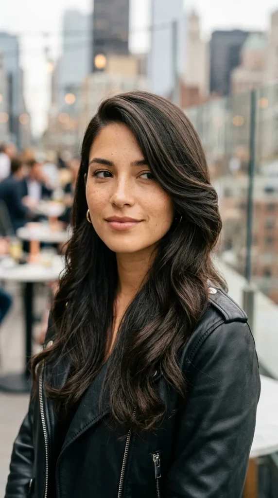 Side-Part Long Hair Look