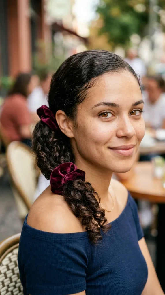 Side Ponytail with Scrunchie