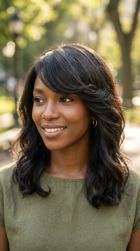 Side-Swept Bangs for Thin Hair with Layers