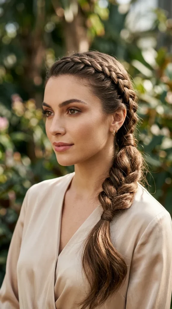 Side-Swept Braided Ponytail