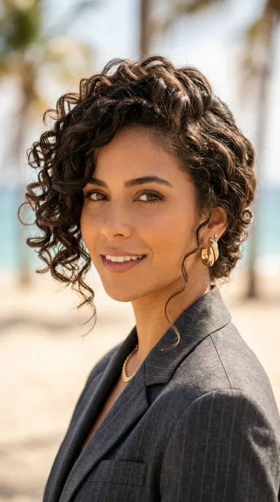 Side-Swept Glamorous Curls