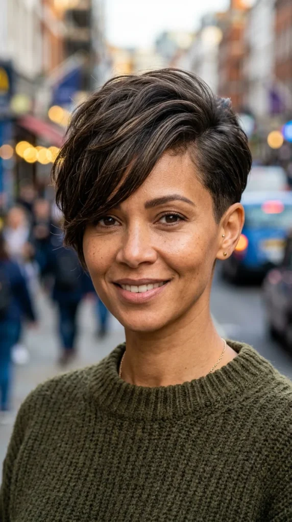 Side-Swept Pixie with Tapered Back