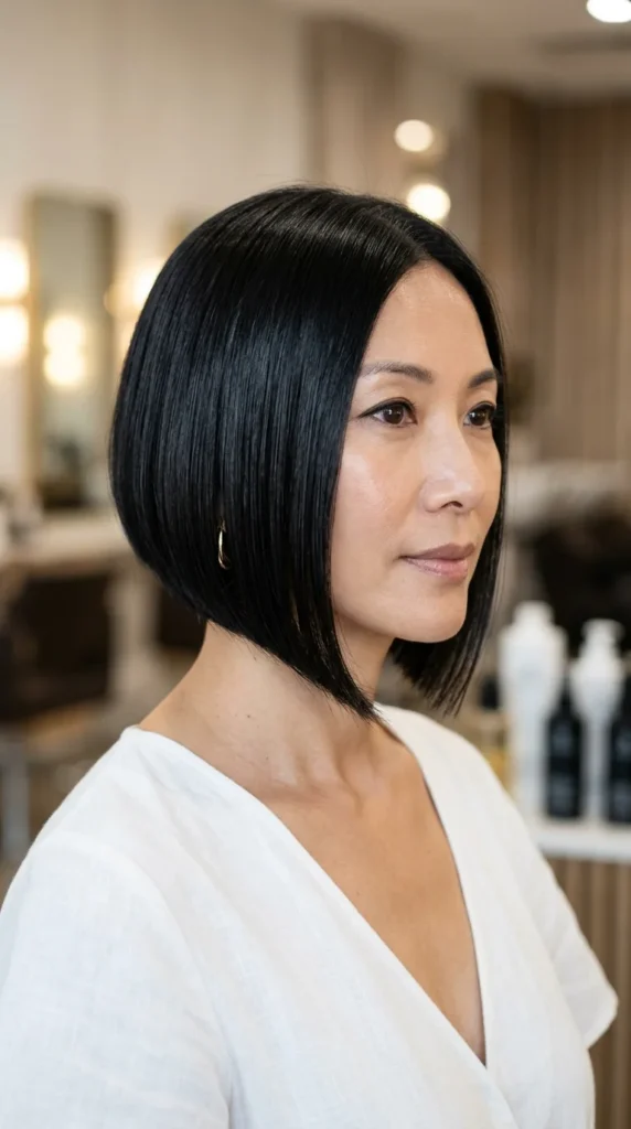 Sleek Angled Bob for Thin Hair