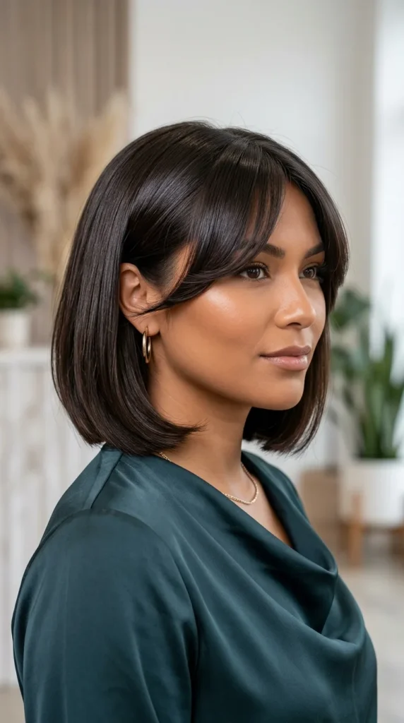 Sleek Bob with Curtain Bangs