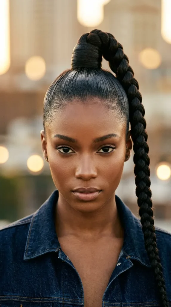 Sleek Braided High Ponytail