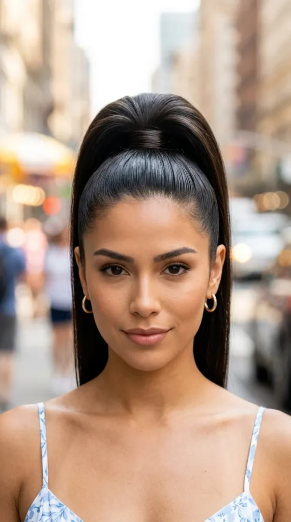 Sleek High Ponytail with Volume
