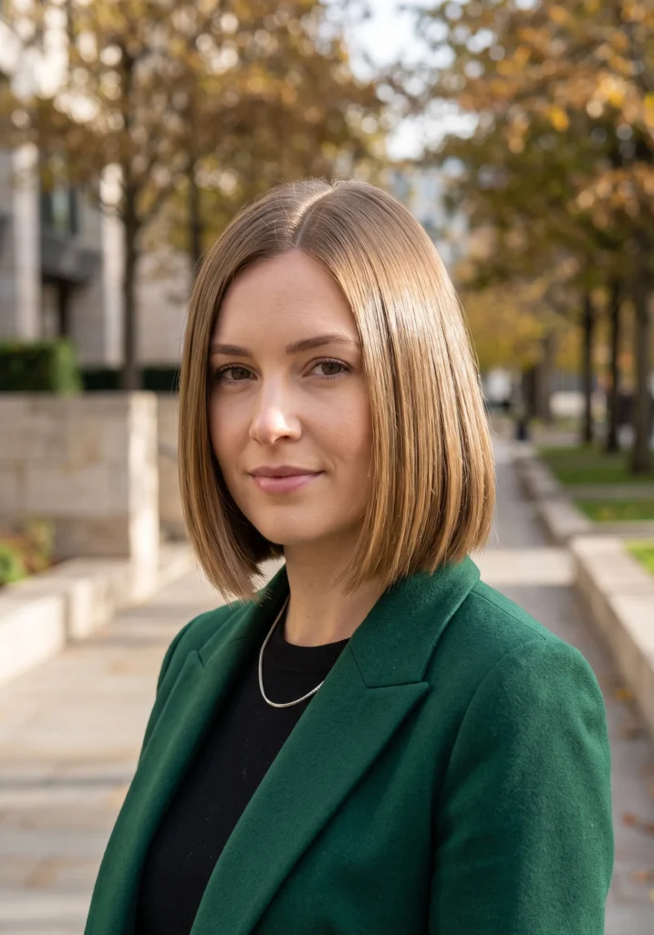 Sleek Italian Bob with Glass Hair Finish