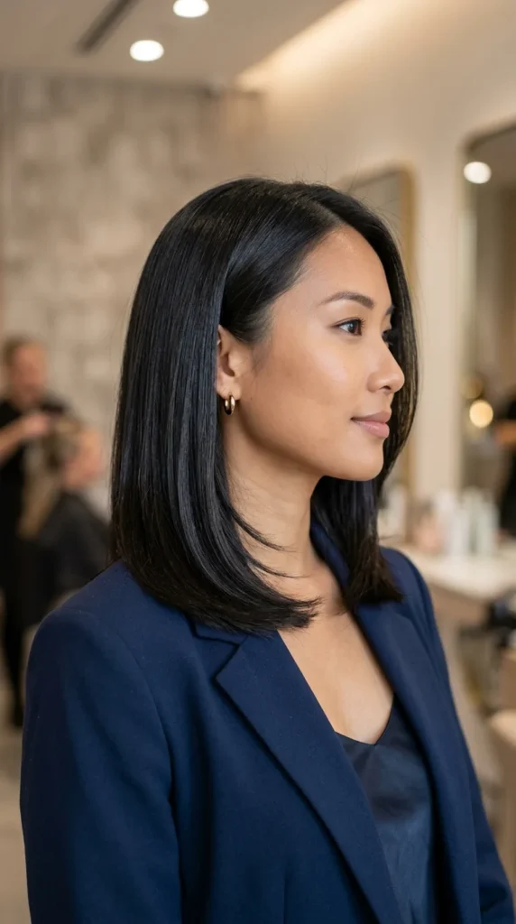 Sleek Lob with Invisible Internal Layers