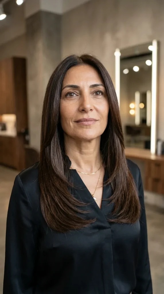 Sleek Long Layers for Straight Hair