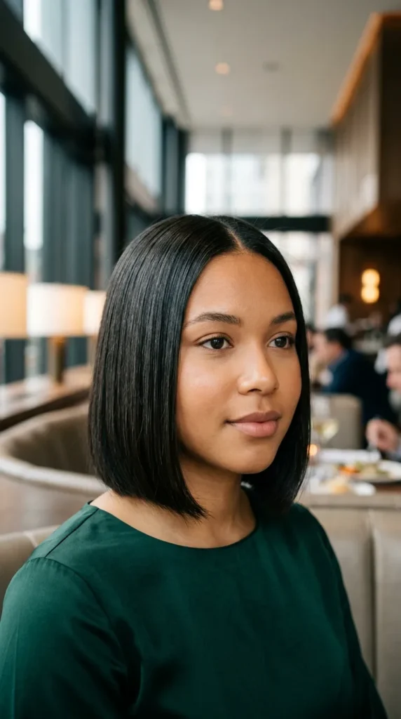Sleek Straight Bob for Oval Face Beauty