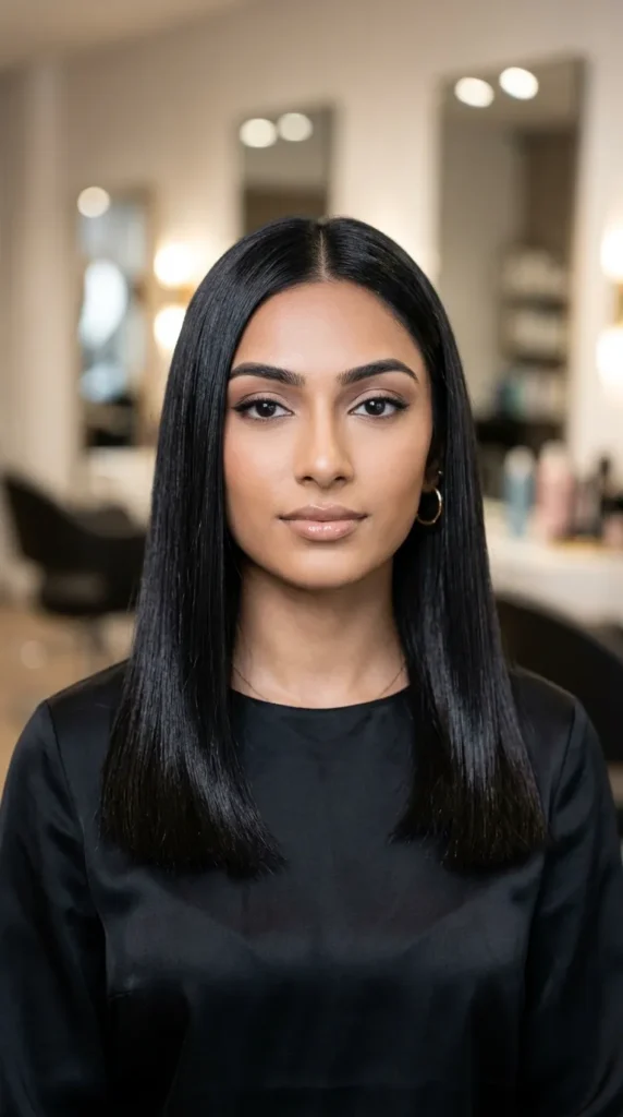 Sleek Straight Hair for Oval Face