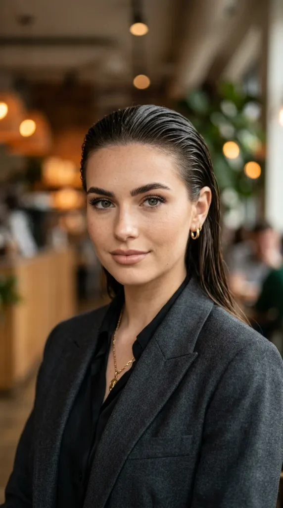 Sleek Wet Look Hairstyle