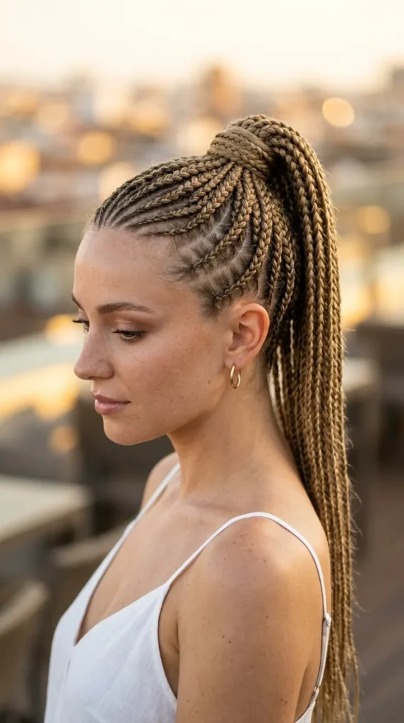Small Feed-In Braided Ponytail