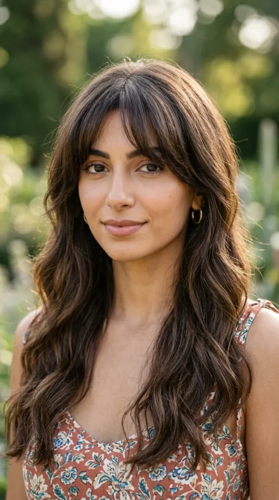 Soft Blended Fringe with Long Hair