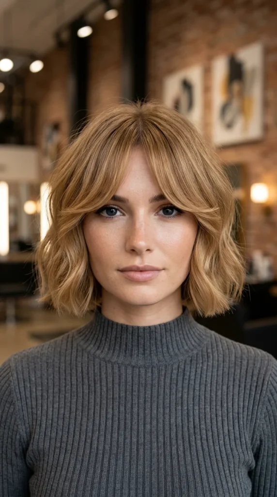 Soft Contour Bob with Curtain Bangs