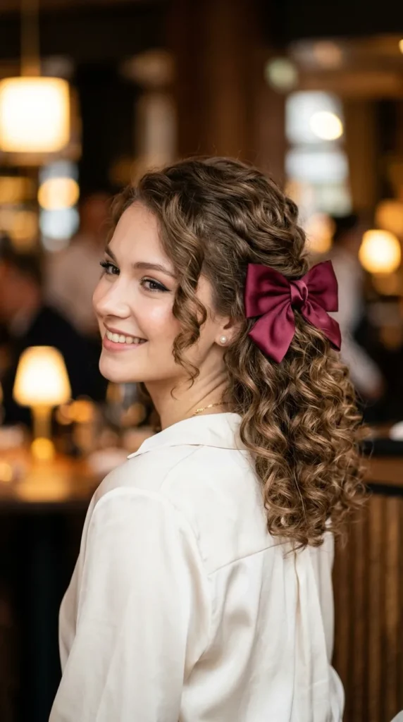 Soft Curls with Satin Bow Accessory