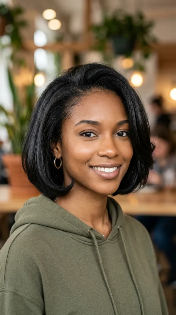 Soft Curved Bob for Thin Hair