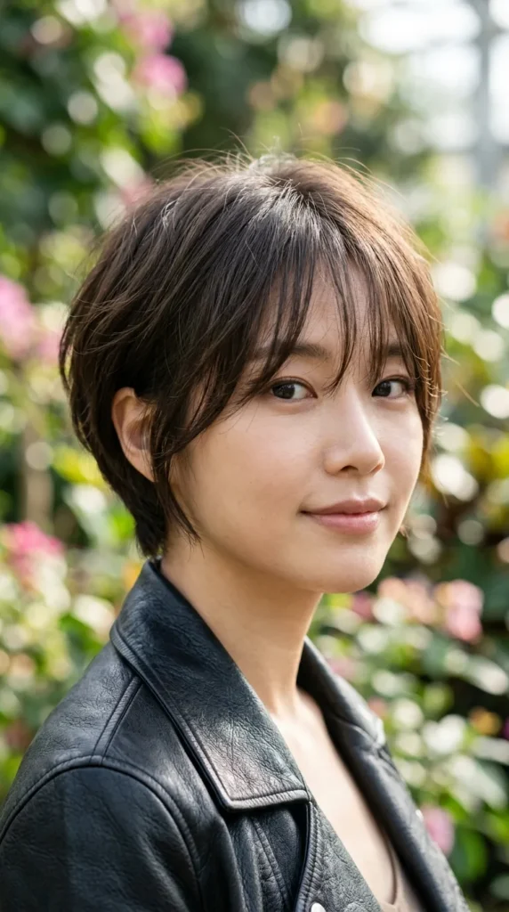 Soft Korean Pixie Wolf with Long Bangs