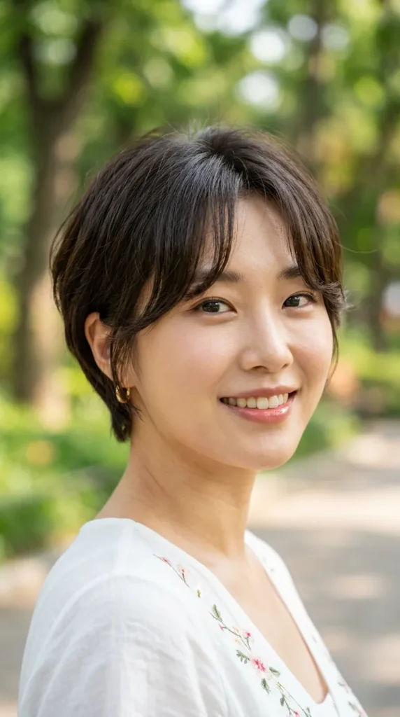 Soft Korean Pixie with Curtain Bangs