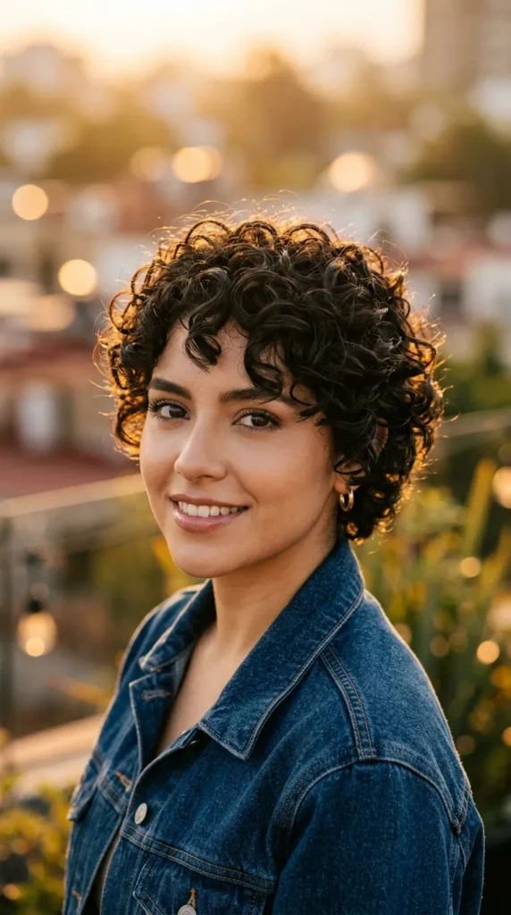 Soft Layered Curly Pixie
