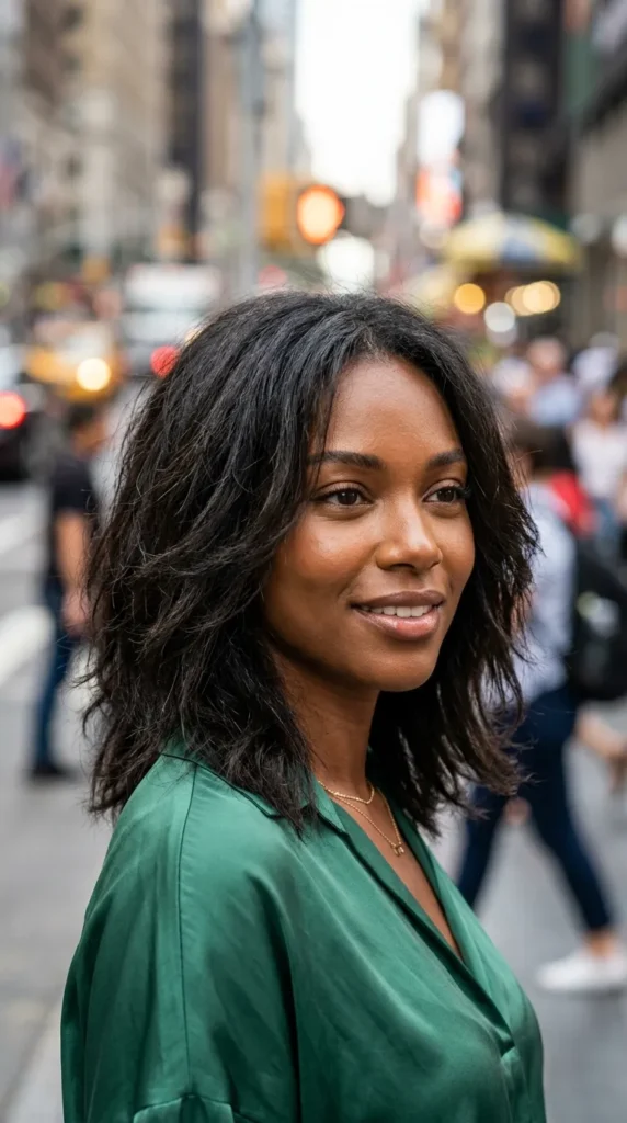 Soft Layered Lob for Oval Face