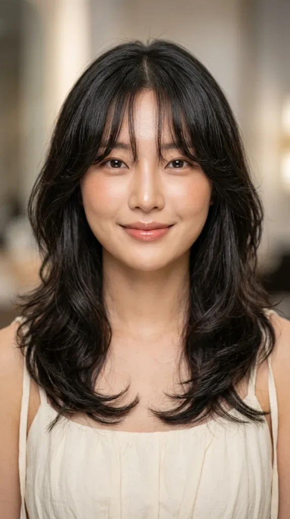 Soft Layers with Korean Curtain Bangs