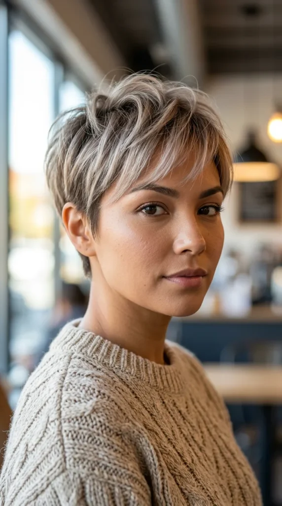 Soft Pixie Bangs for Round Faces