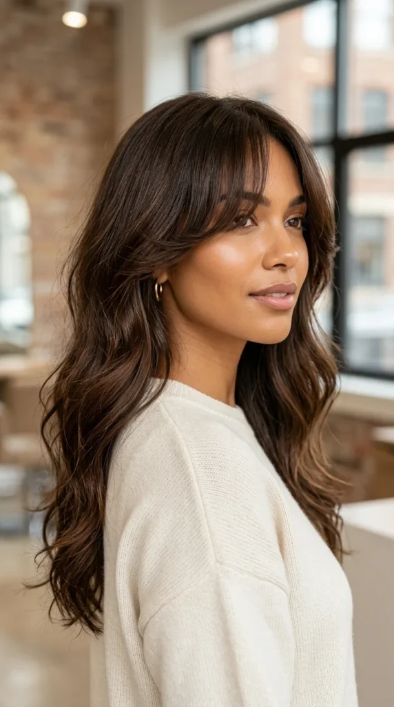 Soft Romantic Curtain Bangs