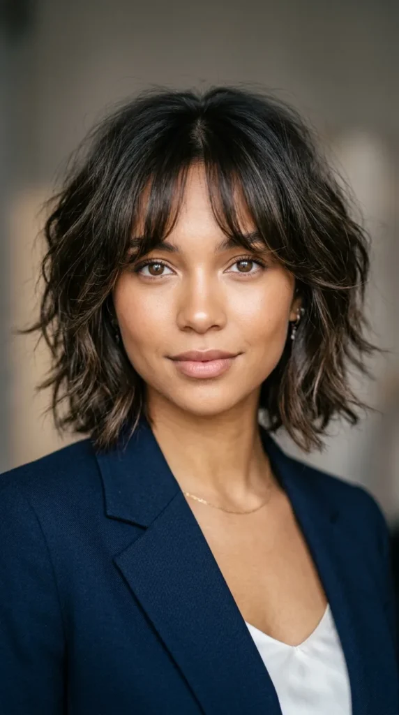 Soft Shag Bob with Curtain Bangs