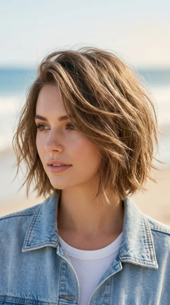 Soft Shaggy Bob for Thin Hair