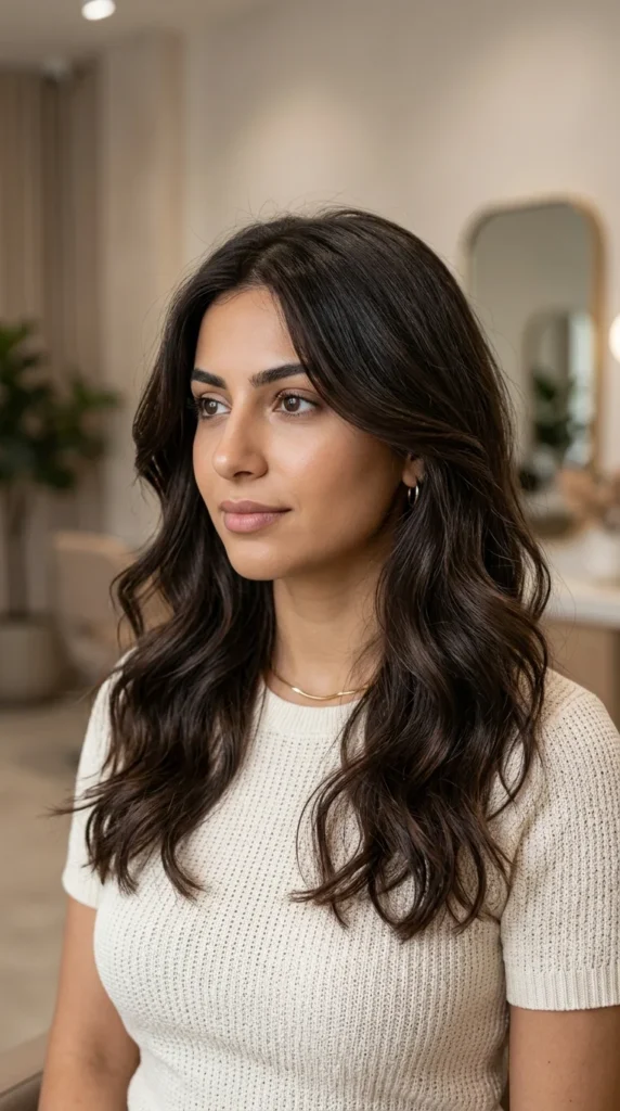 Soft Waves for Round Face and Thin Hair