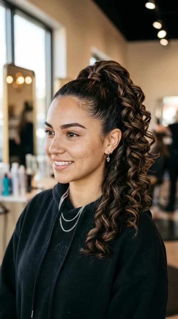 Spiral Curl Ponytail