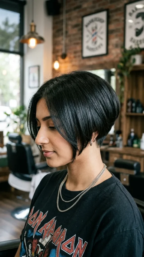 Stacked Bob for Oval Face