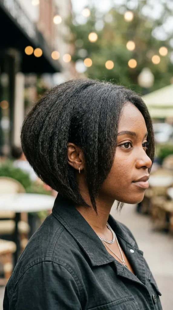 Stacked Bob for Oval Face Volume