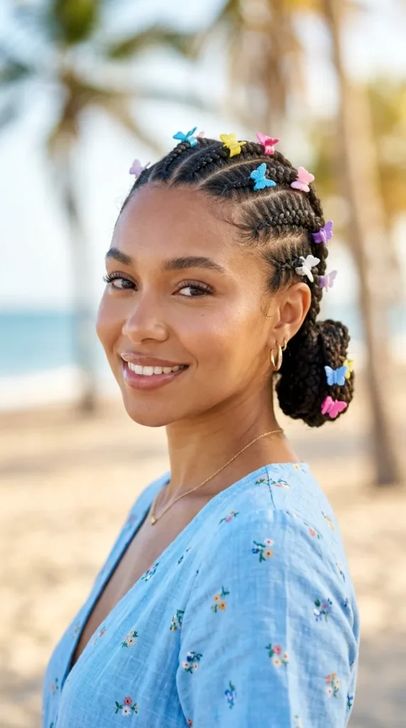 Stitch Braids with Butterfly Clips